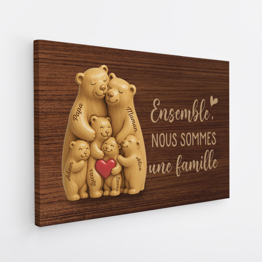 7469CFR2 toile personnalisee ensemble famille ours 7469c6t5i