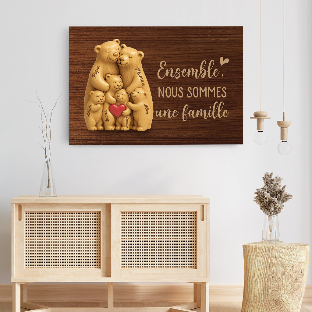 7469CFR3 toile personnalisee ensemble famille ours 7469c6t5i