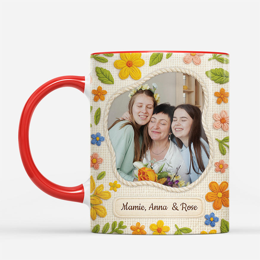 7487MFR2 effet dimpression 3d mug personnalise maman mamie fleurs en laine 7487m6qta