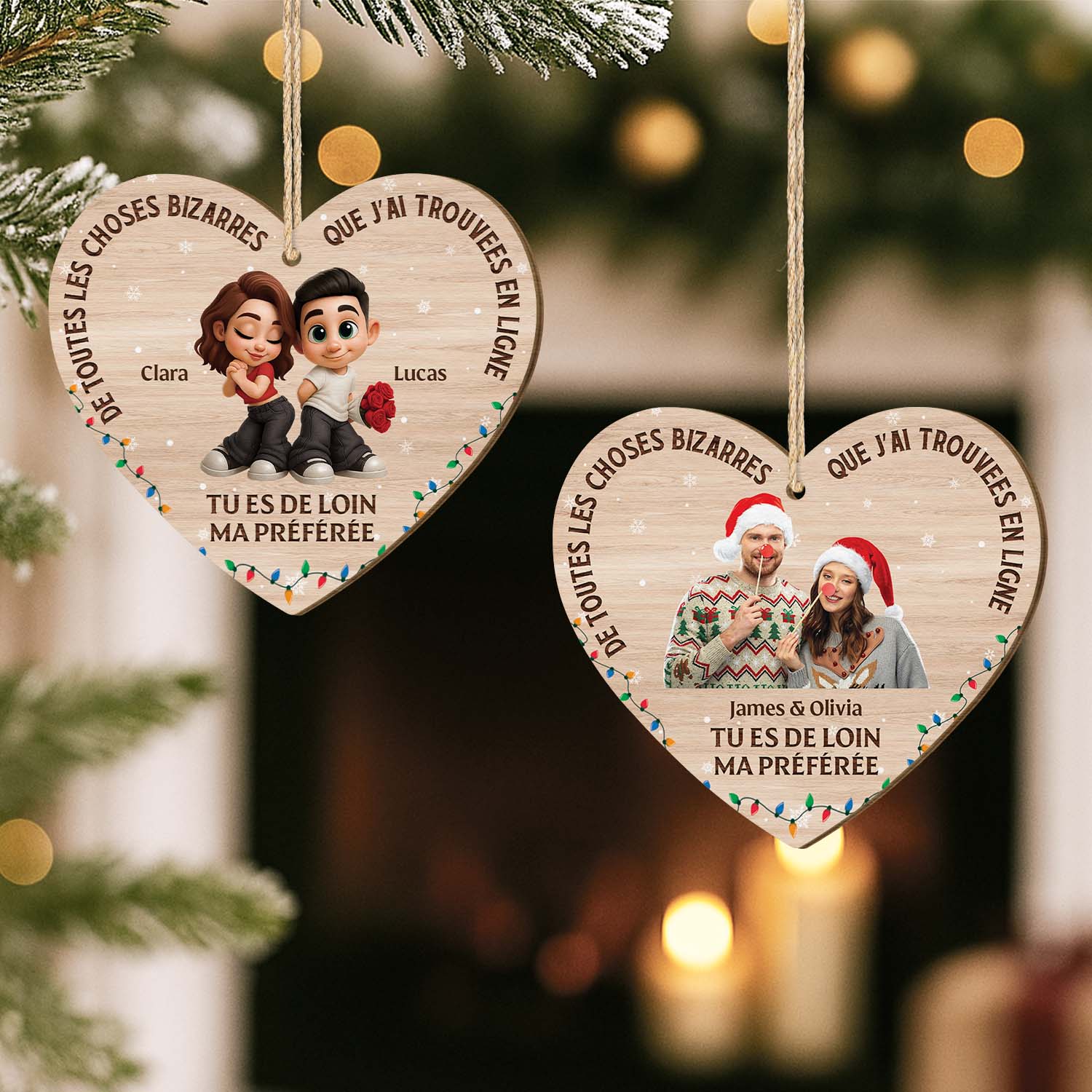 7510OFR2 ornement de noel personnalise en bois a 1 couche tu es ma preferee 7510okt5g