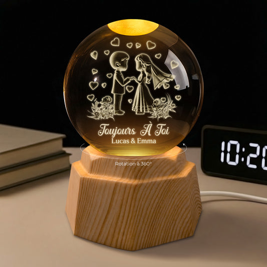7561LFR1 veilleuse boule de cristal 3d personnalisee couple toujours ensemble depuis 7561l6lmg_1