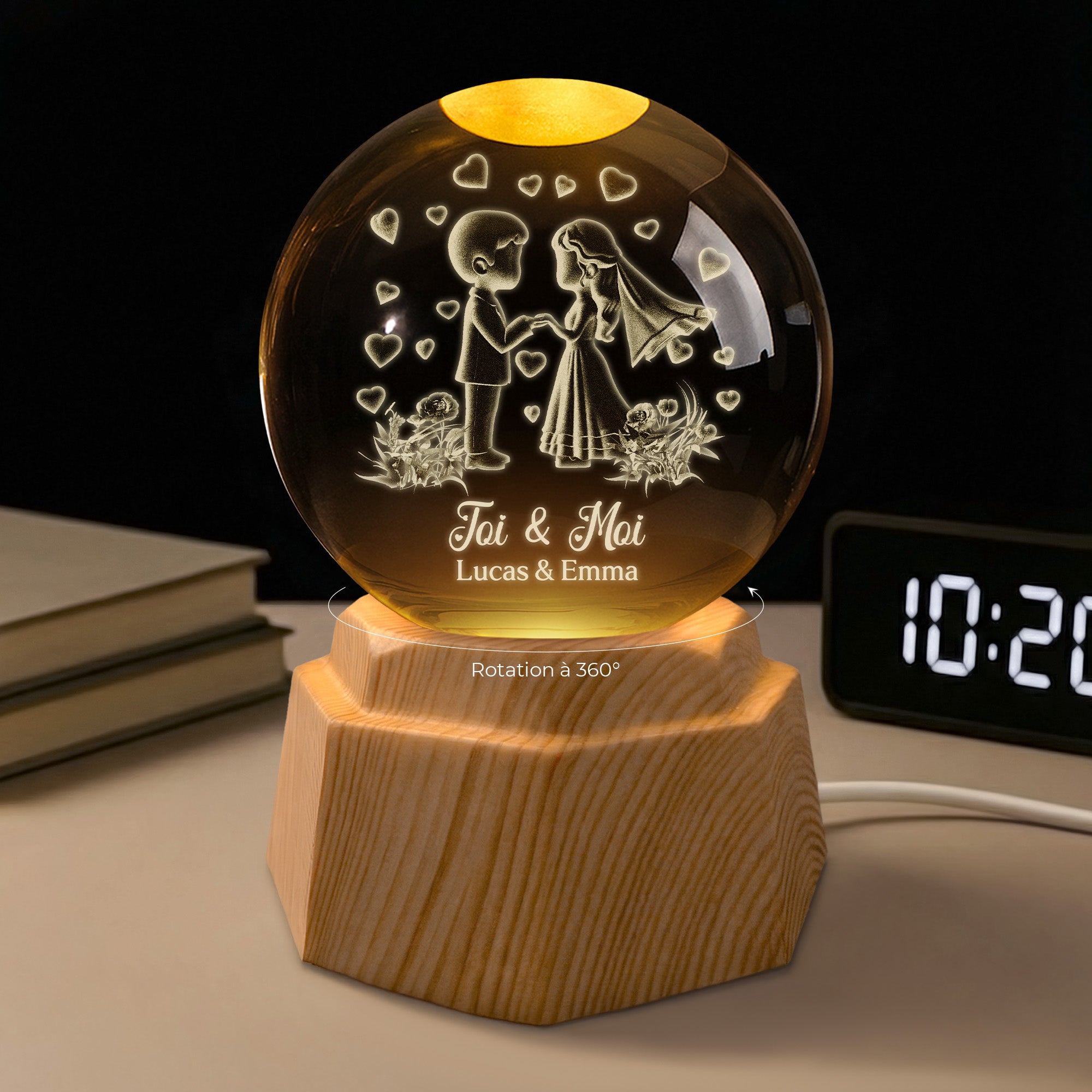 7561LFR1 veilleuse boule de cristal 3d personnalisee couple toujours ensemble depuis 7561l6lmg_2