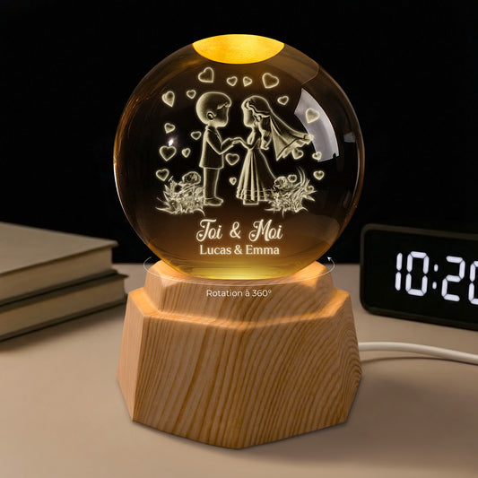 7561LFR1 veilleuse boule de cristal 3d personnalisee couple toujours ensemble depuis 7561l6lmg_2