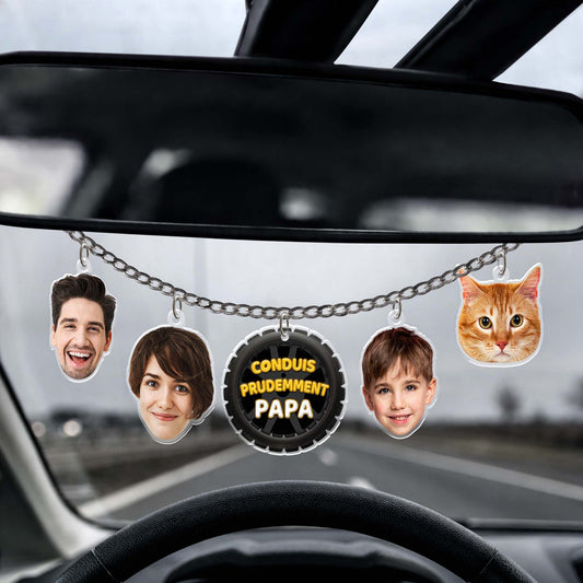 7595GFR1 charmes de voiture personnalisees_ avec photo conduis prudemment papa maman et couple 7595g6ttg