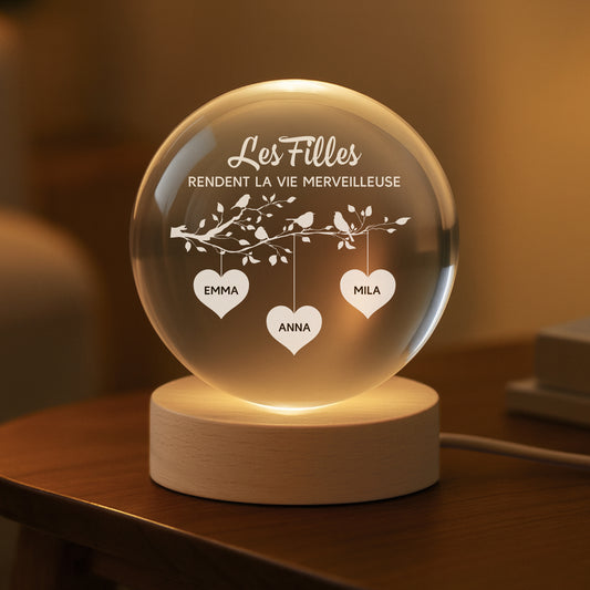 7625LFR2 veilleuse boule de cristal personnalisee pour mamiepapy rendre la vie merveilleuse 7625l6pza