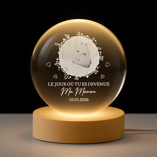 7633LFR1 veilleuse boule de cristal personnalisee le jour ou tu es devenue maman papa 7633lct5a_c9352b8c c3db 4be2 a5ca e7fc23261d35