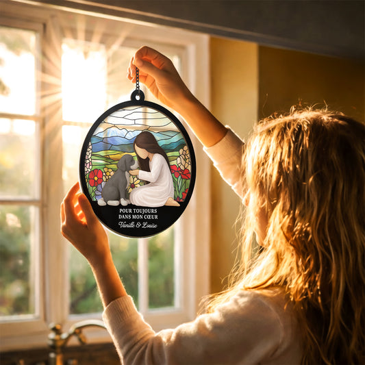 7667UFR2 si amour avait suffi attrape soleil personnalise en acrylique commemoratif pour chien 7667ucpnc