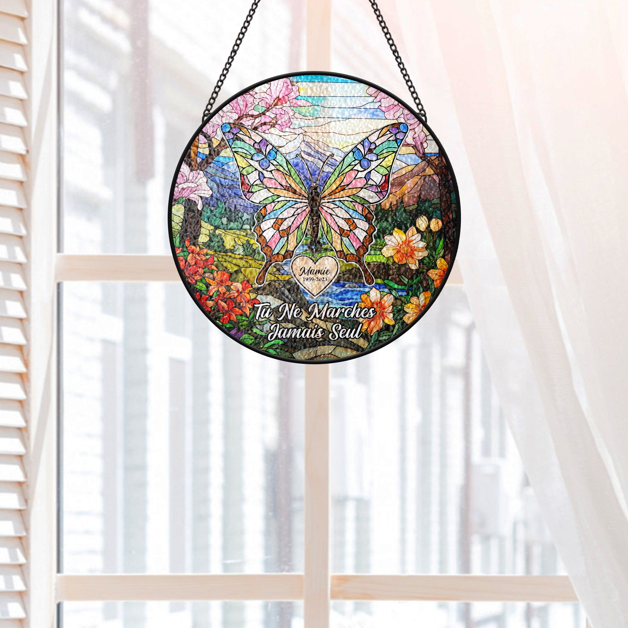 7687UFR2 douce memoire de papy mamie attrape soleil personnalise en verre commemoratif 7687utpcb