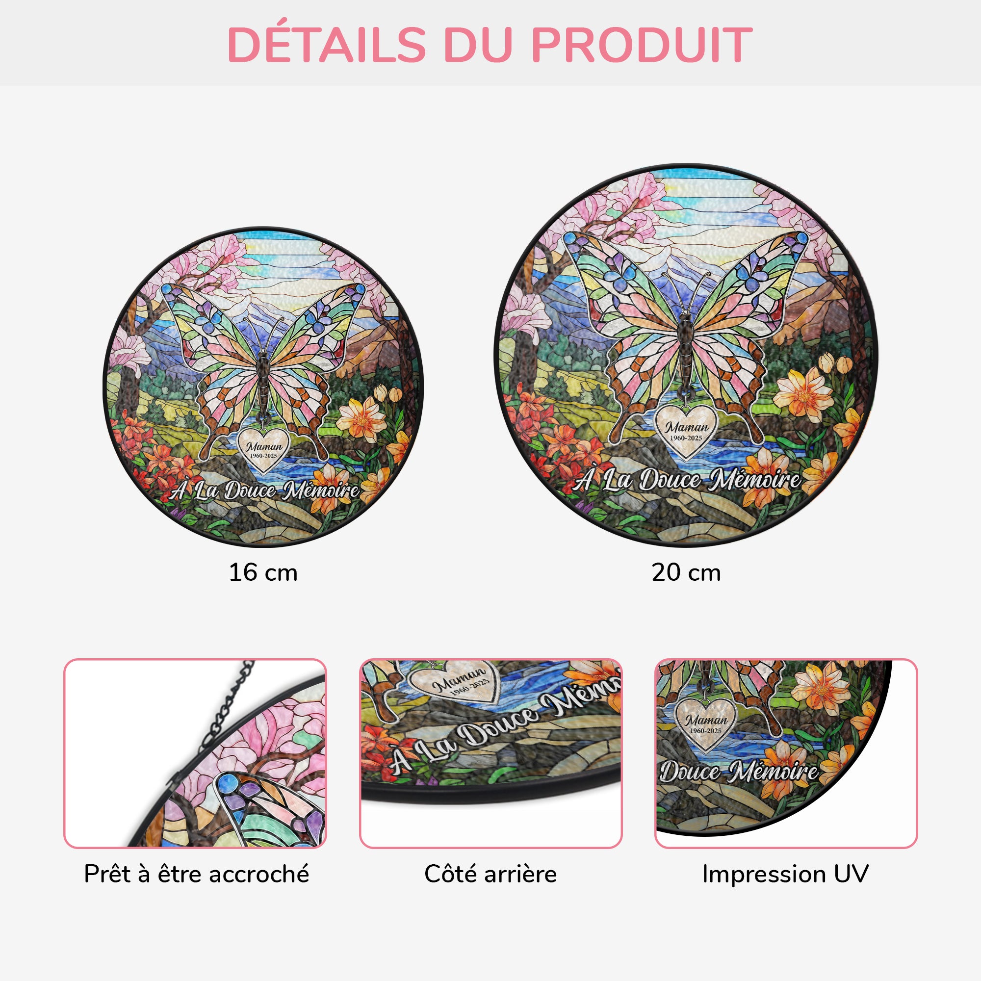 7687UFR3 attrape soleil personnalise en verre commemorative douce memoire de maman papa 7687utpca