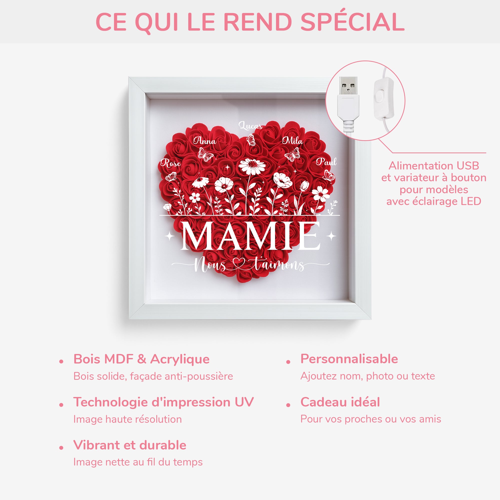 7688OFR3 pour dire on taime mamie maman boite fleurs personnalisee 7688otptg