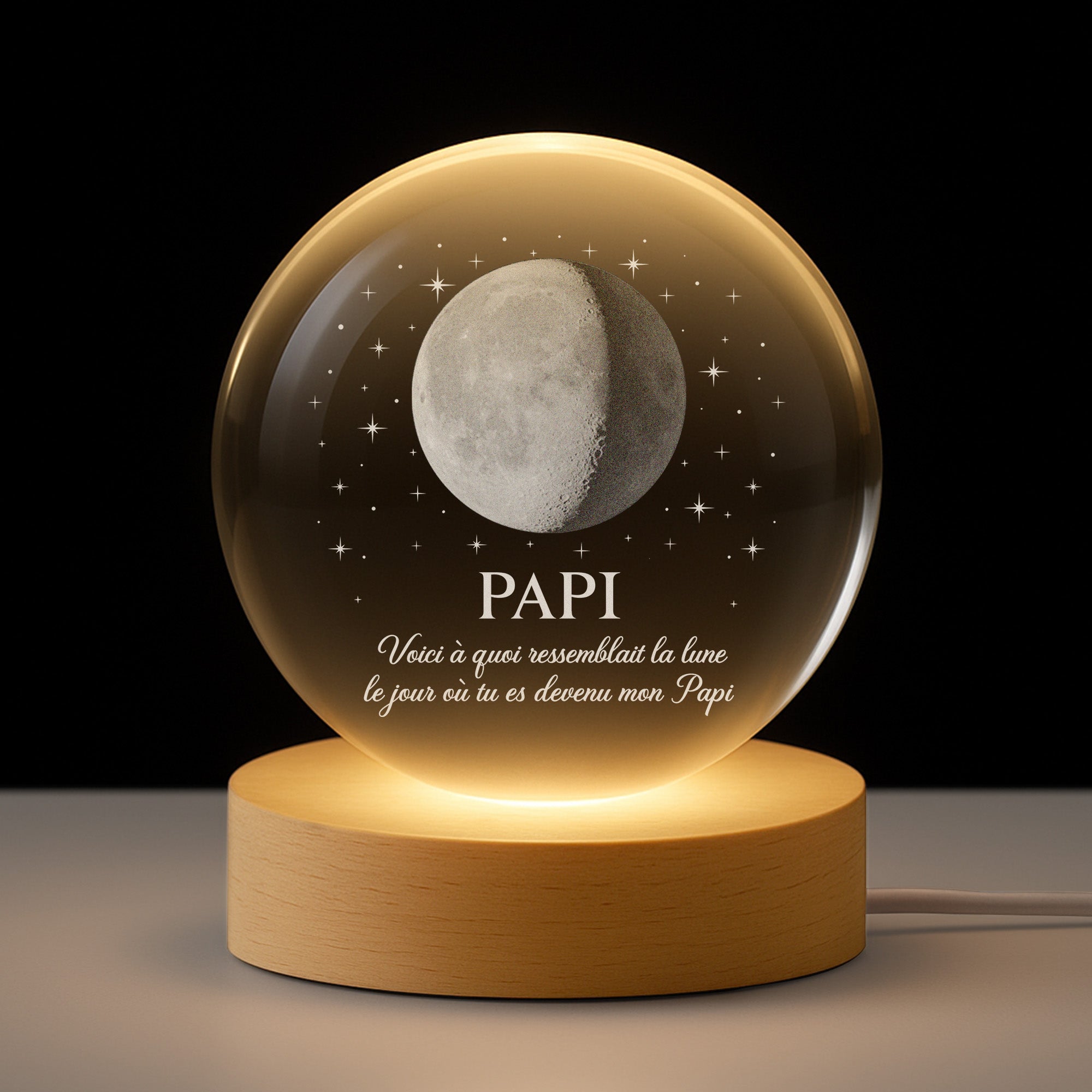 7695LFR1 voici la phase de lune tu deviens papy mamie veilleuse boule de cristal personnalisee 7695l6qmb