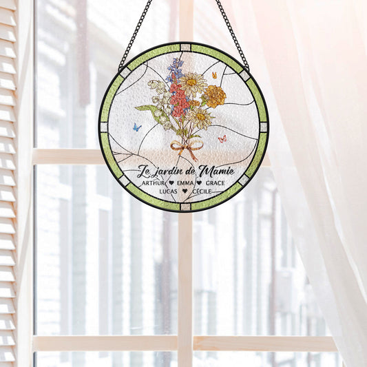 7699UFR2 beau jardin de mamie maman attrape soleil personnalise en verre 7699u6pca
