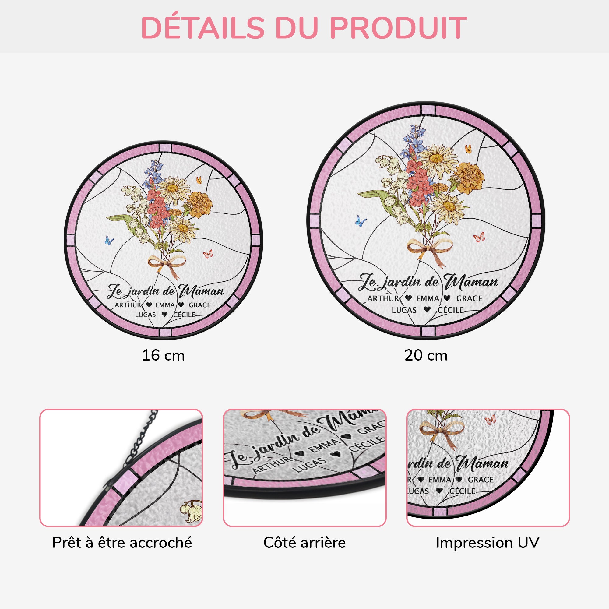 7699UFR3 beau jardin de mamie maman attrape soleil personnalise en verre 7699u6pca