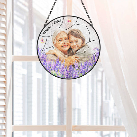 7700UFR1 mamie maman et son petit attrape soleil personnalise en verre photo 7700u6vaa_3