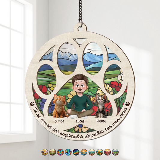 7704UFR1 attrape soleil personnalise en acrylique pattes de chat 7704uctnd