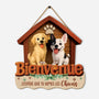 7707QFR1 plaque en bois personnalisee a suspendre bienvenue jespere tu aimes les chiens 7707q3lac