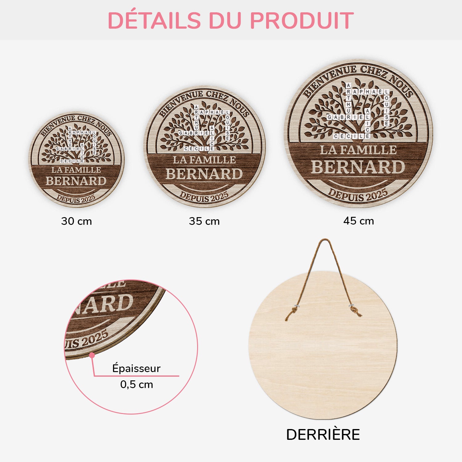 7710QFR3 notre famille plaque en bois personnalisee avec mots croises 7710q8pwi