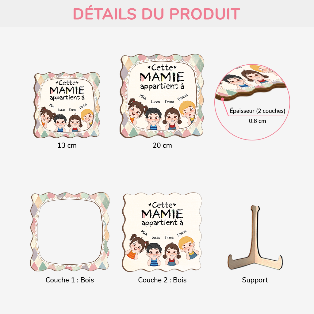 7717QFR3 plaque en bois personnalisee mamie papy appartient a 7717qskab
