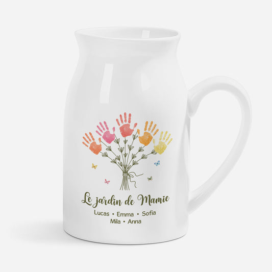 7719OFR1 vase personnalise je jardin de maman mamie avec empreintes de main 7719o8lca