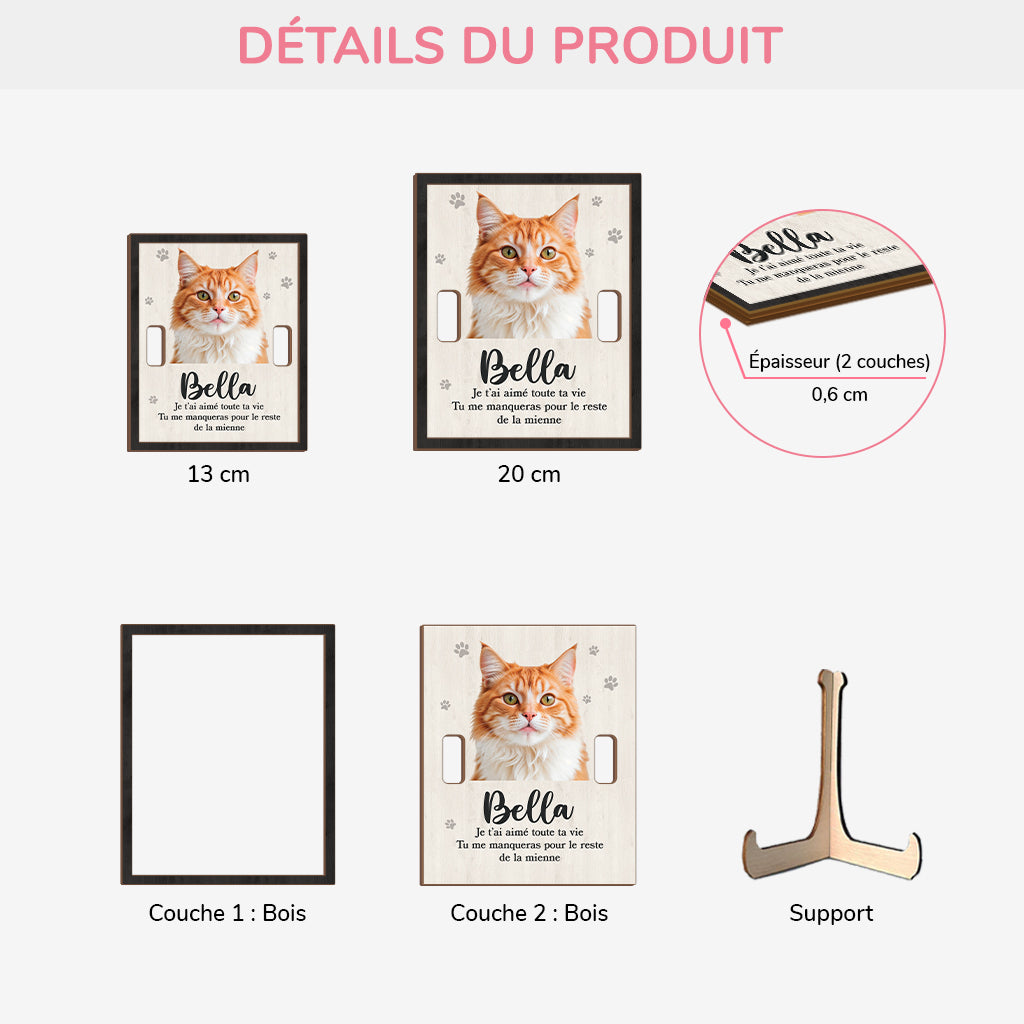 7727QFR3 mon chat me manquera plaque en bois personnalisee avec photo commemorative 7727qsqad