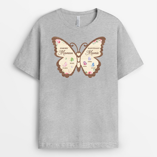 7730AFR1 t shirt personnalise maman avec papillon dabord maman maintenant mamie 7730asyza_2