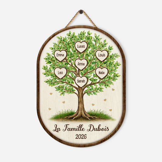 7732QFR1 plaque en bois personnalisee a suspendre notre famille ensemble 7732q8rwi