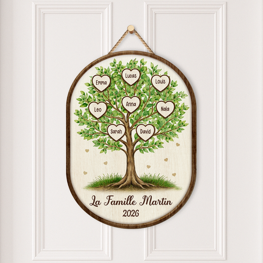 7732QFR2 plaque en bois personnalisee a suspendre notre famille ensemble 7732q8rwi