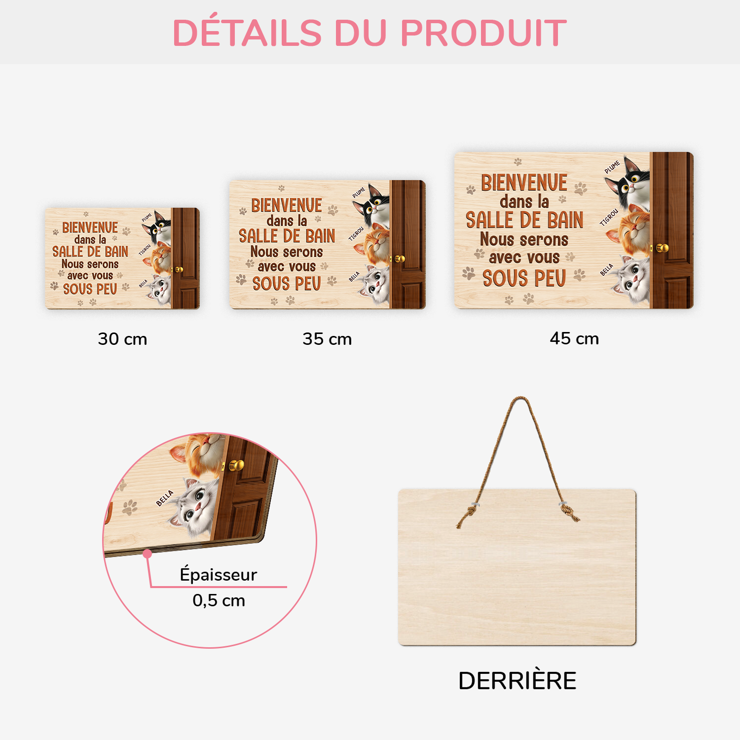 7735QFR3 plaque en bois personnalisee a suspendre avec chat bienvenue dans la salle de bain 7735qtrad_a07ea485 d2d0 4925 a4dc 9e43ba6c0503