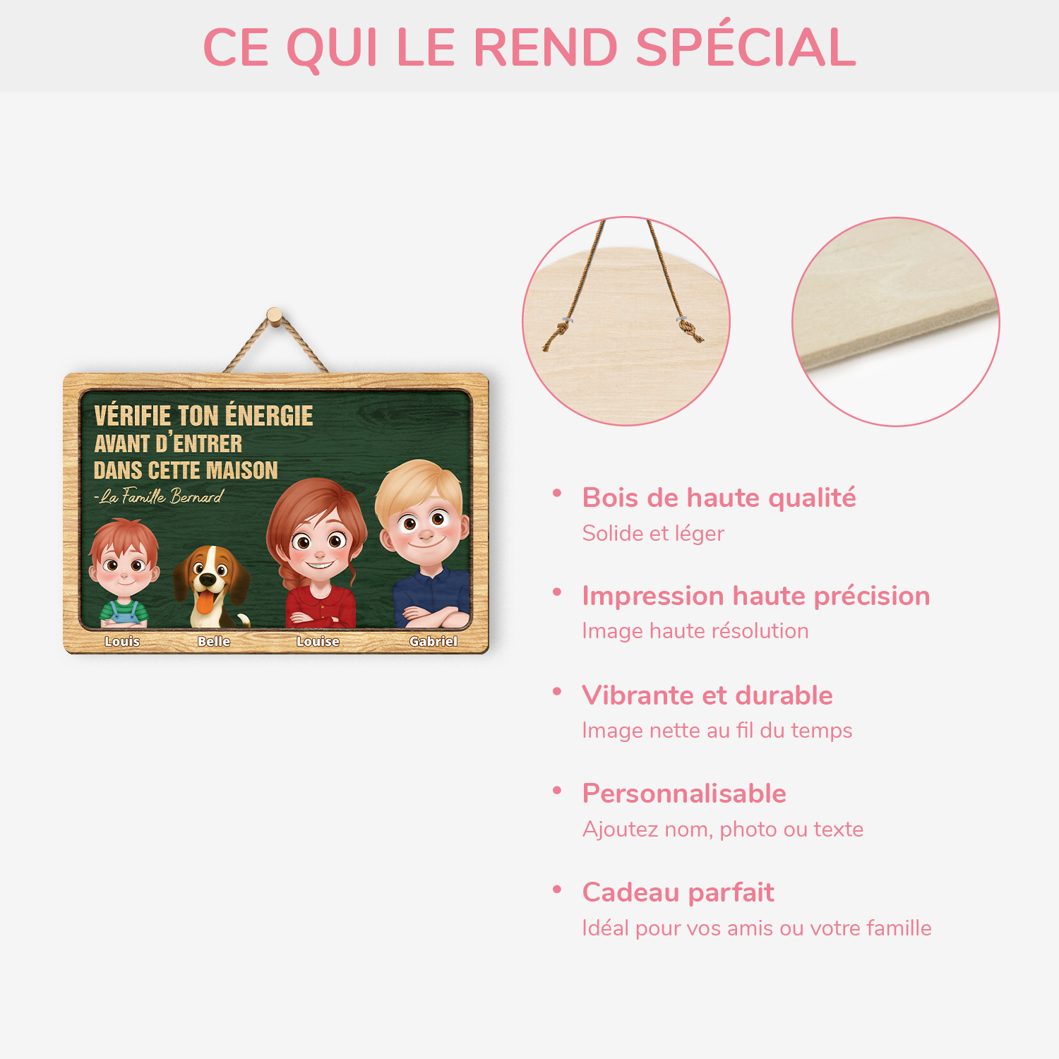 7744QFR4 plaque en bois personnalisee a suspendre famille et chienchat verifie ton energie 7744qtkhi