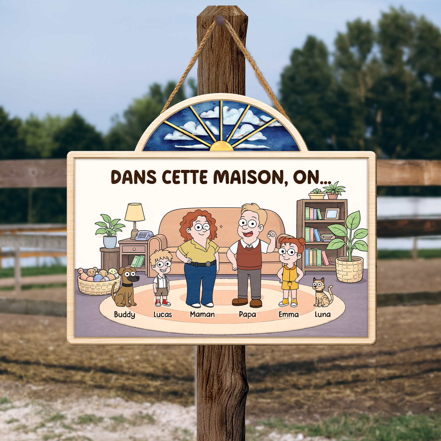 7770QFR2 dans cette maison plaque en bois personnalisee a suspendre famille 7770q6xmi