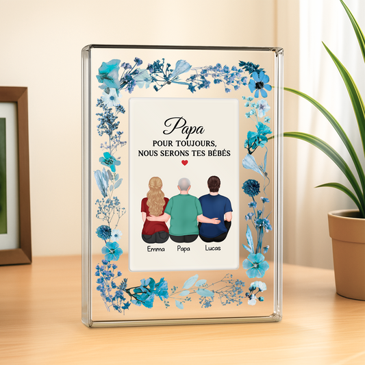 7785RFR2 effet dimpression 3d plaque en acrylique rectangulaire personnalisee bebes de maman papa 7785r3kma