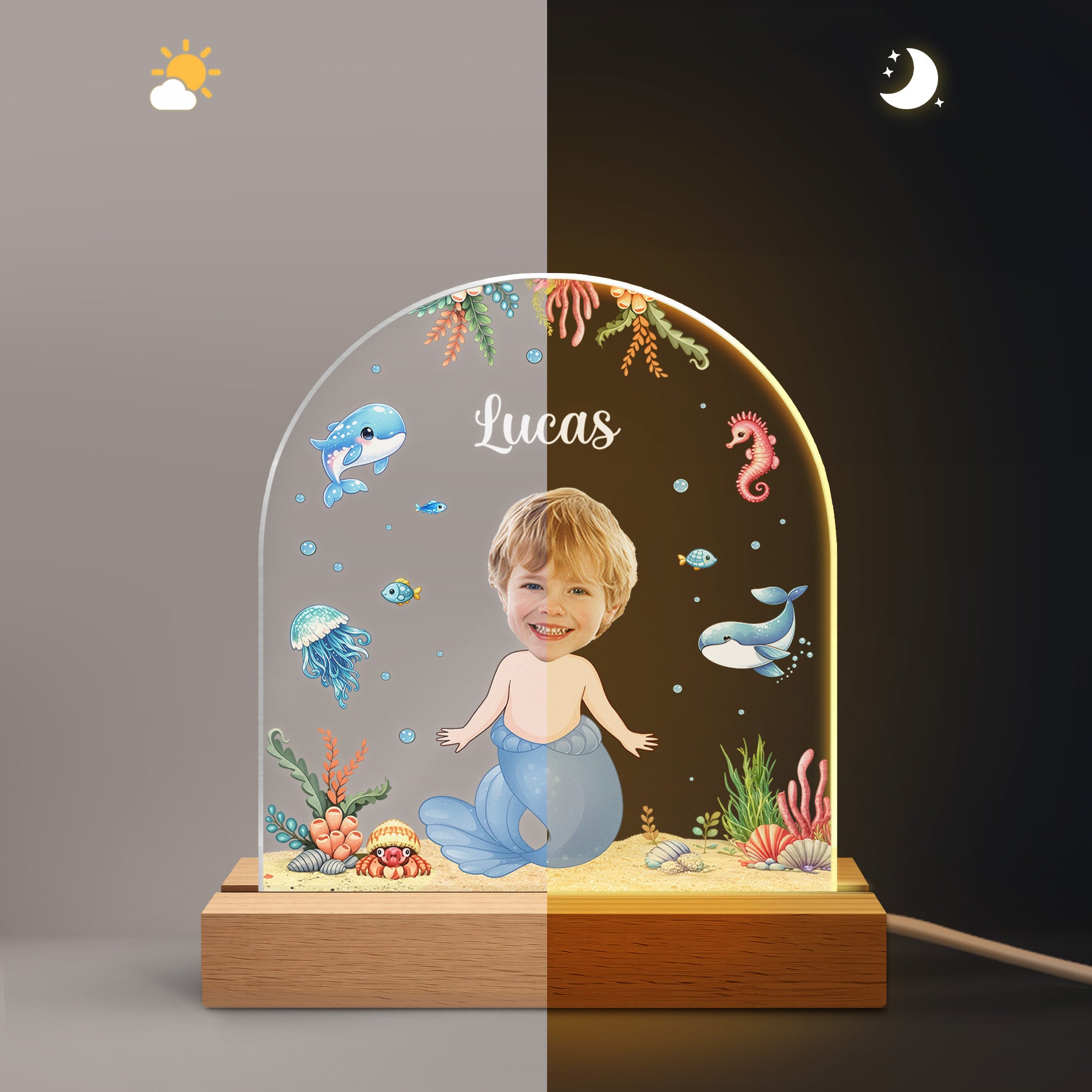 7789LFR2 veilleuse personnalisee avec photo enfant de la mer 7789lcltk
