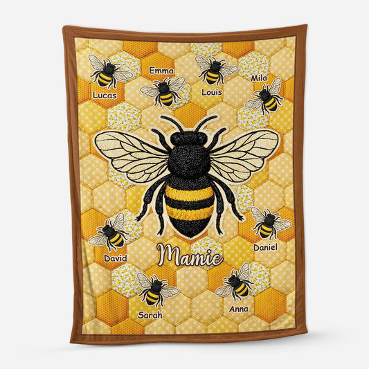 7793BFR1 effet dimpression 3d maman mamie abeille plaid personnalise 7793bsqwa