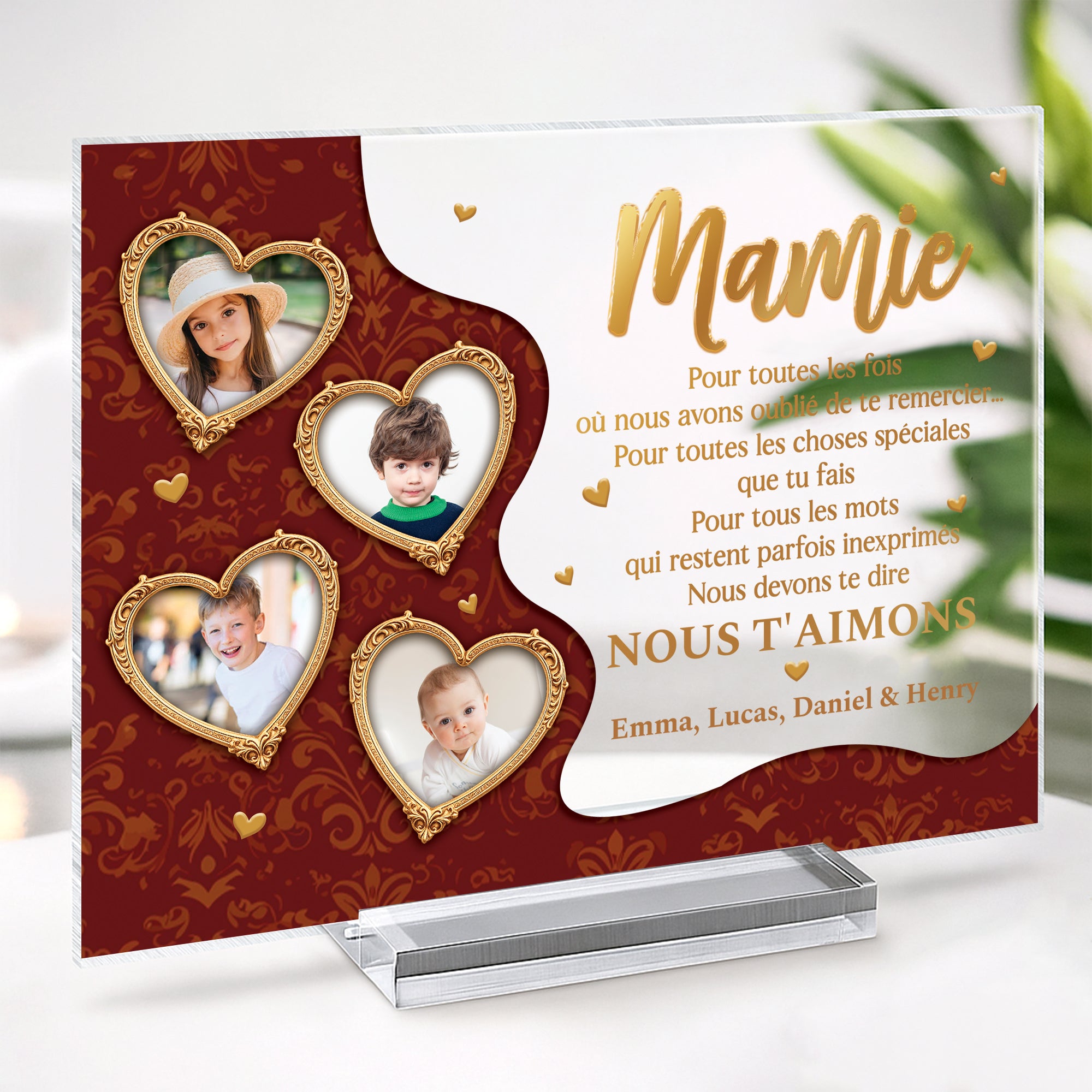 7803RFR2 mamie papy je dois te dire plaque en acrylique personnalisee photo avec support 7803rtpab
