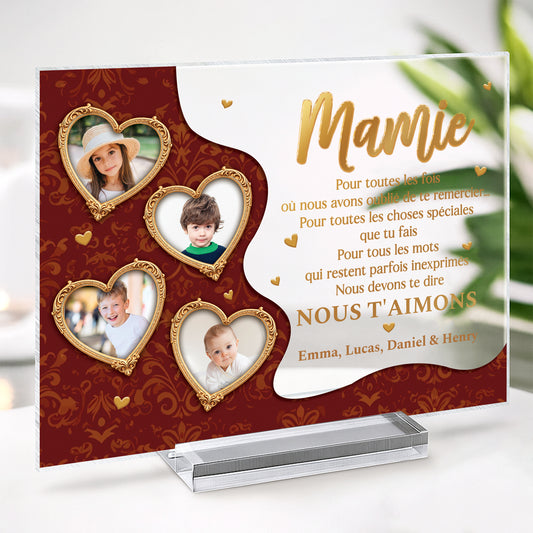 7803RFR2 mamie papy je dois te dire plaque en acrylique personnalisee photo avec support 7803rtpab