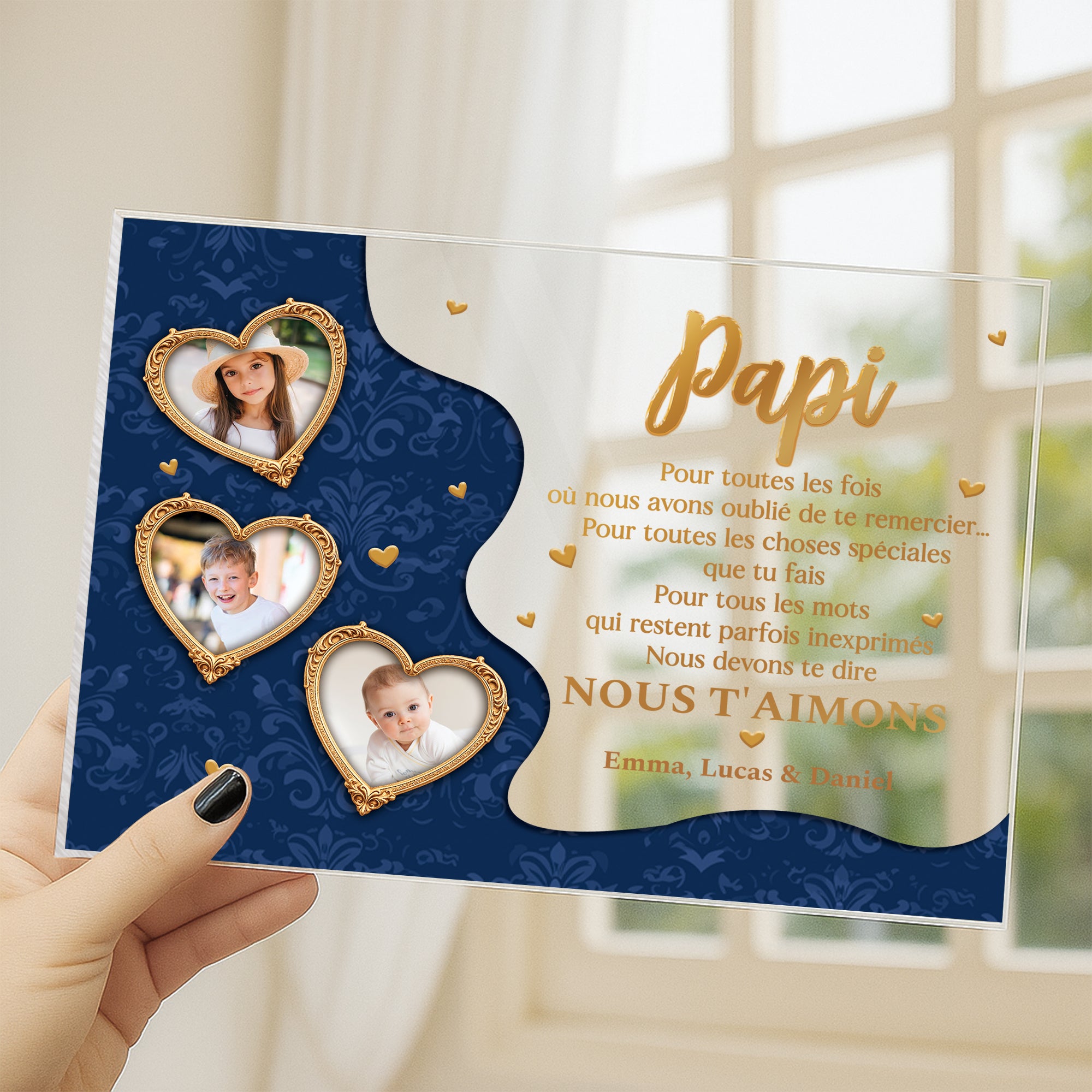 7803RFR3 mamie papy je dois te dire plaque en acrylique personnalisee photo avec support 7803rtpab