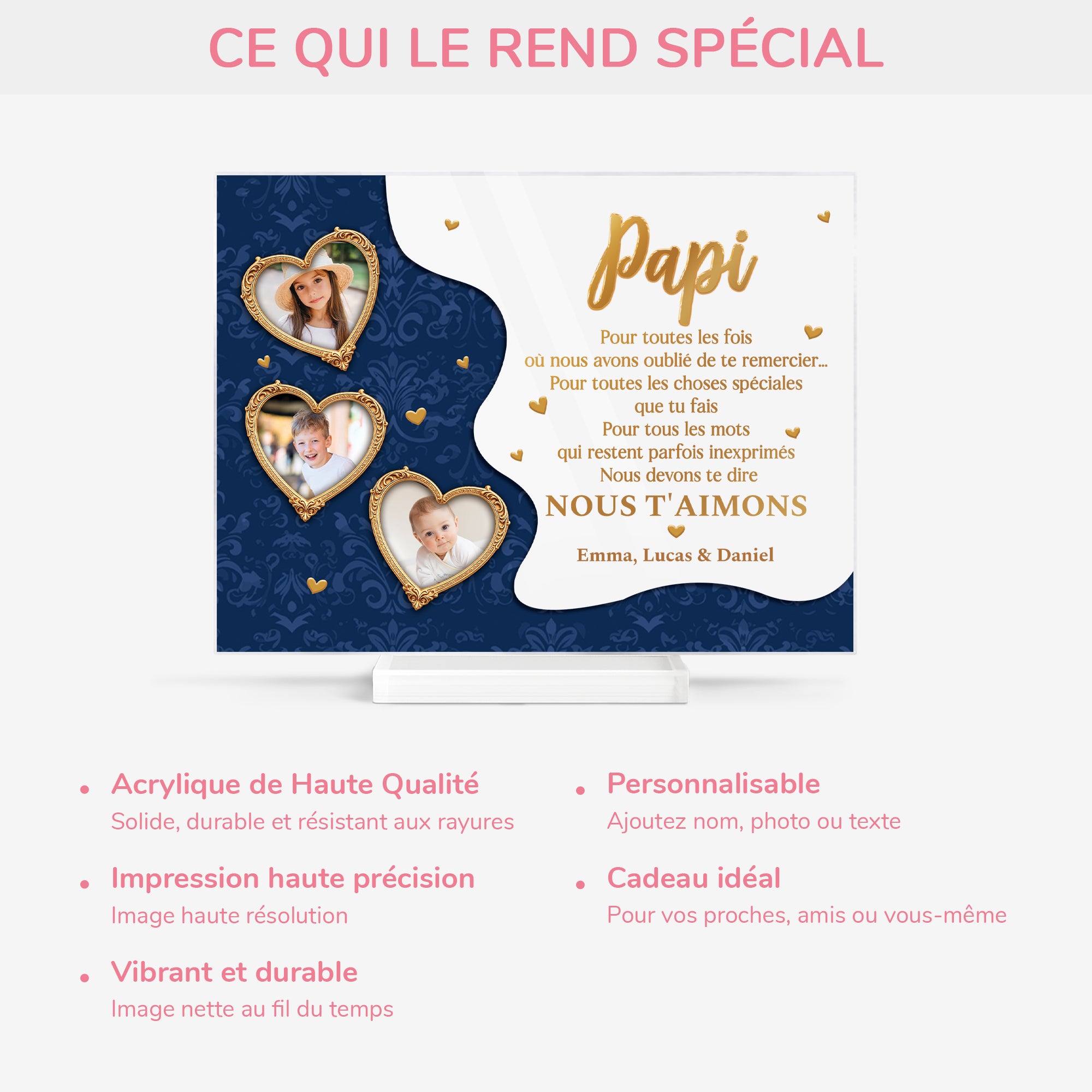 7803RFR5 mamie papy je dois te dire plaque en acrylique personnalisee photo avec support 7803rtpab