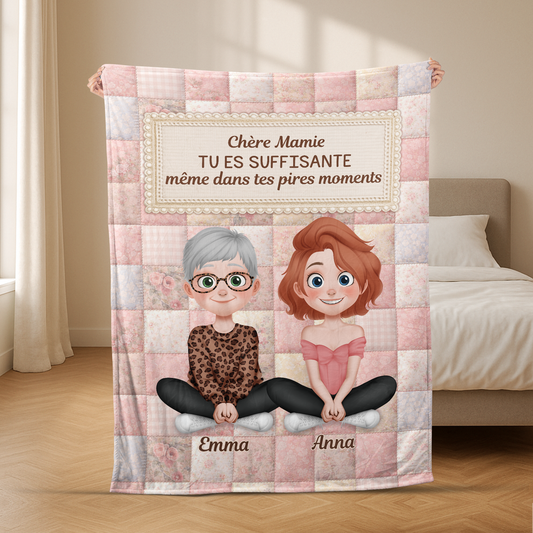 7815BFR2 effet dimpression 3d tu es suffisante plaid personnalisable texte pour mamie maman 7815bcfc5