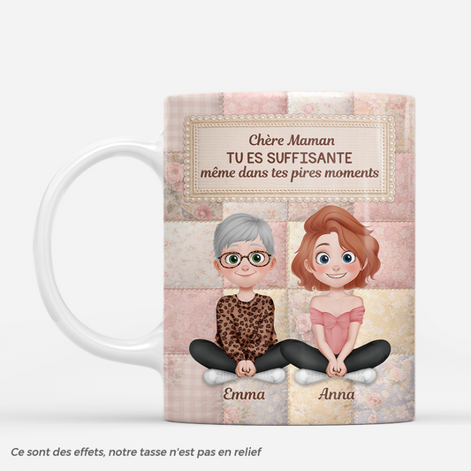 7815MFR1 effet dimpression 3d tu es suffisante mug personnalise mamie maman 7815mcfca