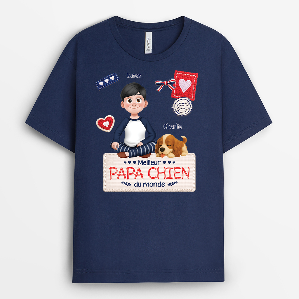 7816AFR2 meilleure maman chien du monde tee shirt personnalise chien 7816acfmc