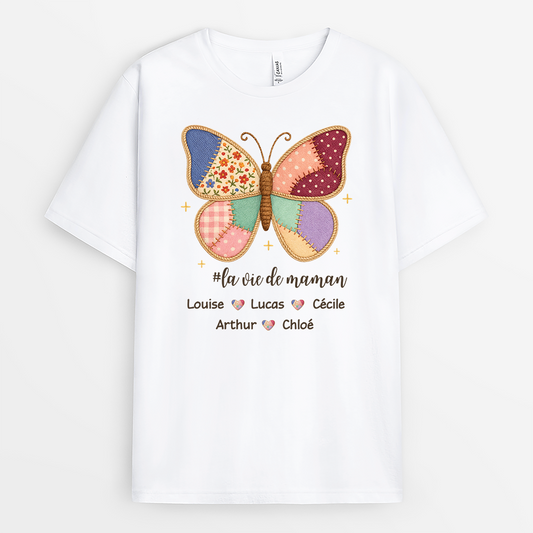 7842AFR1 la vie damour t shirt personnalise maman mamie 7842a6fna