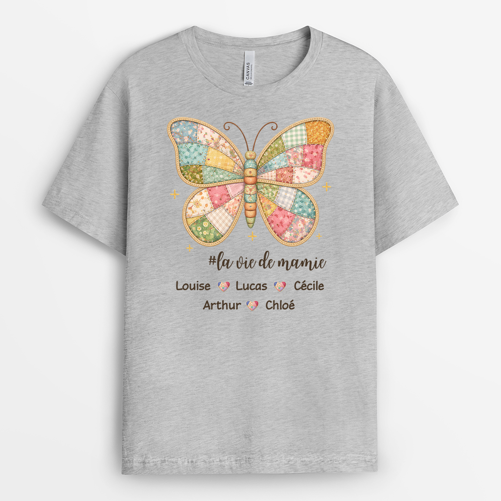 7842AFR2 la vie damour t shirt personnalise maman mamie 7842a6fna