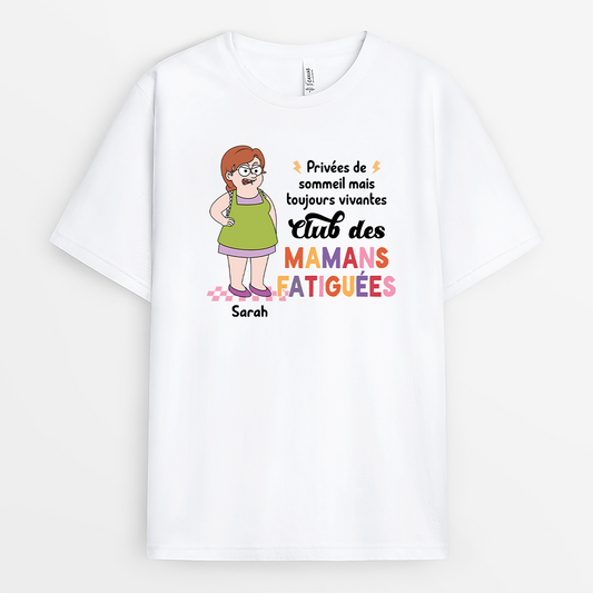 7845AFR1 t shirt personnalise maman papa club des mamans fatiguees 7845a6hwa