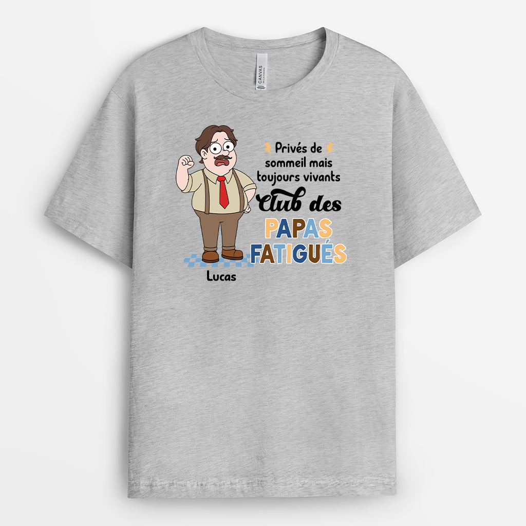 7845AFR2 t shirt personnalise maman papa club des mamans fatiguees 7845a6hwa