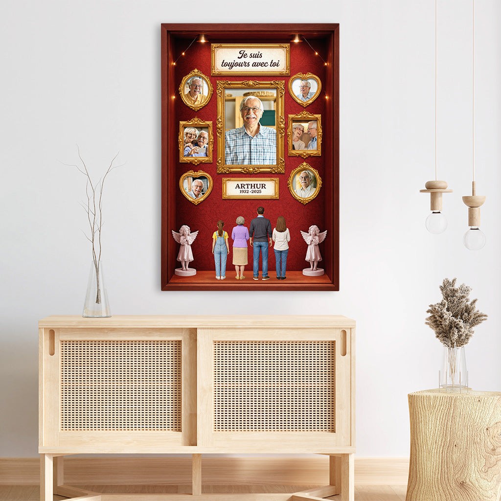 7864CFR3 effet dimpression 3d a la douce memoir toile personnalisee photo commemorative mamie papy 7864cslwi