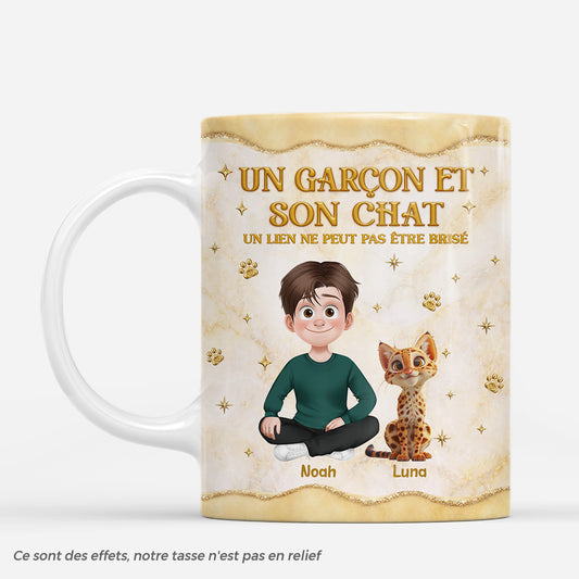 7879MFR1 effet dimpression 3d femme avec son joli chat mug personnalise chat 7879mcpzd