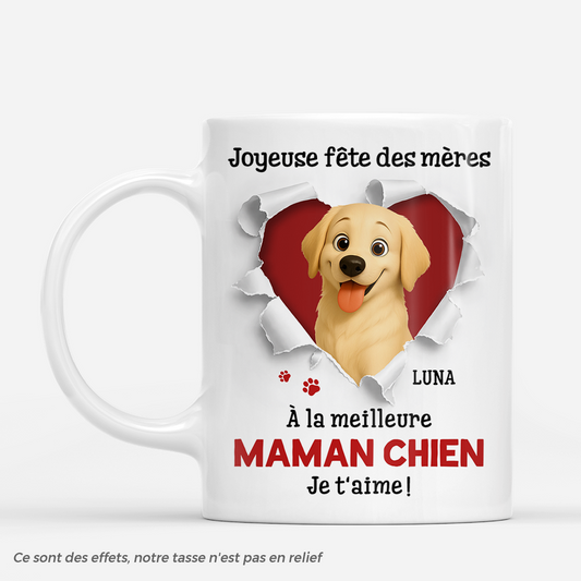 7880MFR1 effet dimpression 3d joyeuse fete des maman chien mug personnalise chien 7880m