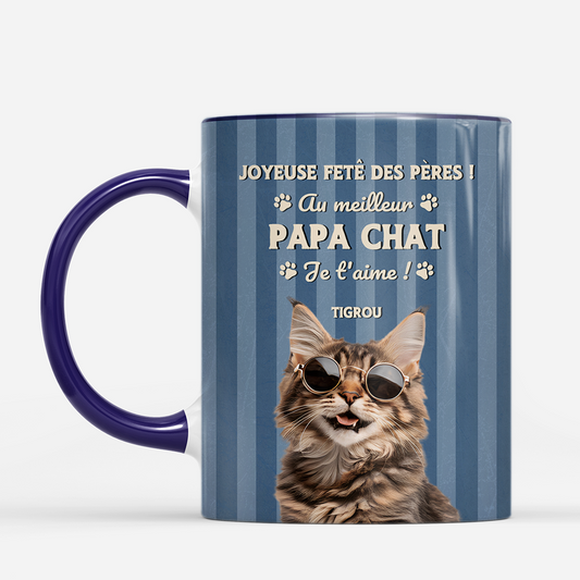 7882MFR2 fete des papa chat mug personnalise chat photo 7882m