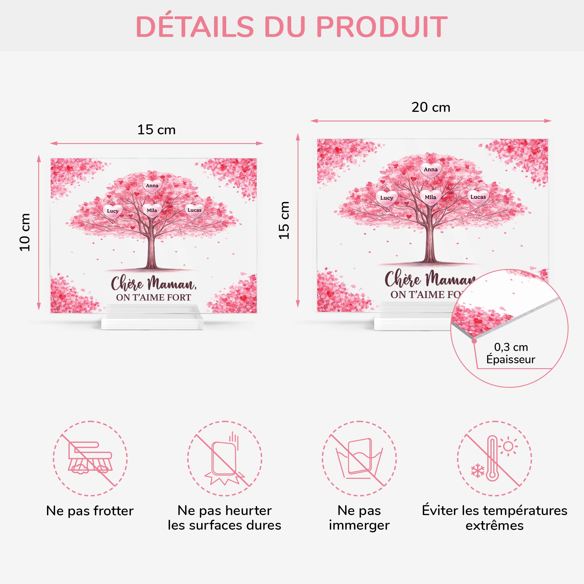 7889RFR4 plaque en acrylique personnalisee avec support maman papa on t_aime fort 7889rtpca