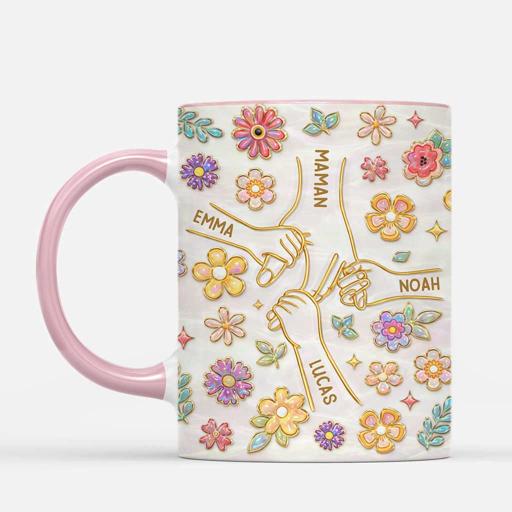 7892MFR2 effet dimpression 3d cadeau fleur fete des mamies mug personnalise mamie maman 7892msfza